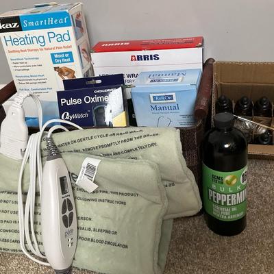 Health & Wellness Lot with Heating Pad and Essential Oils