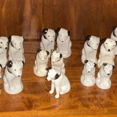 Collection of Nipper RCA Dog Salt And Pepper Shakers 
