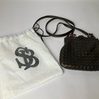 Bottega Veneta Style Woven Leather Crossbody Purse