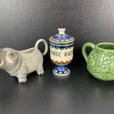 Whimsical Ceramic Pitcher Trio