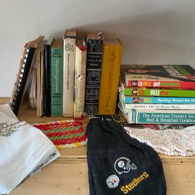Cookbook and Kitchen Linen Lot