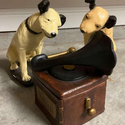 His Master’s Voice Dog and Phonograph Decor
