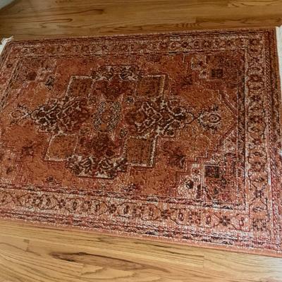 Rust and Cream Oriental Style Area Rug 4’ X 6’ 