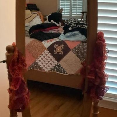 Wood Framed Cheval Floor Mirror