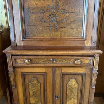 Victorian Eastlake Design American Drop-Front Walnut Desk