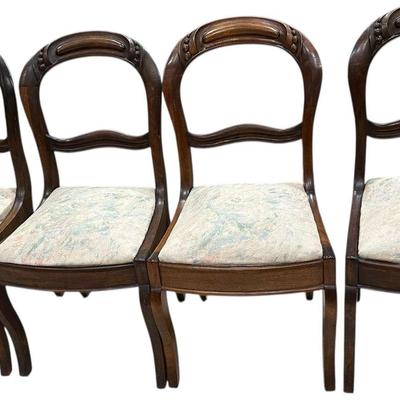 Set of four American Victorian Dining Chairs, c. 1850.