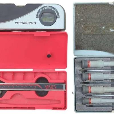 Pittsburgh 2-in-1 Laser Level, Craftsman Caliper & Facom Micro-Tech Screwdriver Set