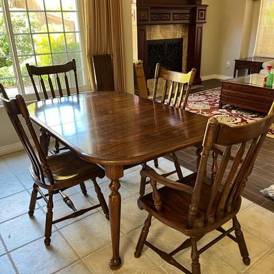 59 X 29 X 39 Expandable Dark Solid Wood Dining Table