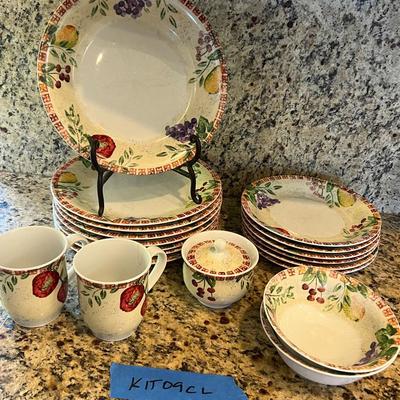 Dansk Dishware Fruit Harvest Pattern Ceramic Dinnerware Set