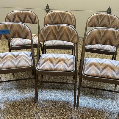 Samsonite Padded Folding Chairs Set of 6 Vintage Padded Metal Folding Chairs