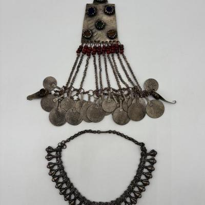 Berber Headpiece (Morocco) & Short Necklace (India)