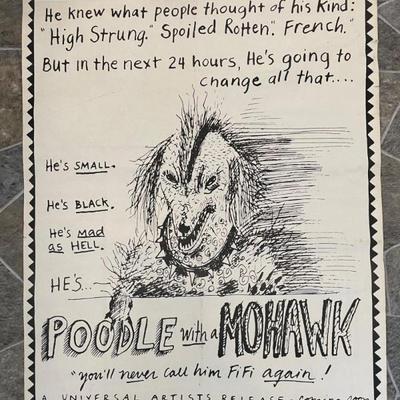 Vintage Original "Movie" Poster by Lynda Barry "Poodle with a Mohawk"