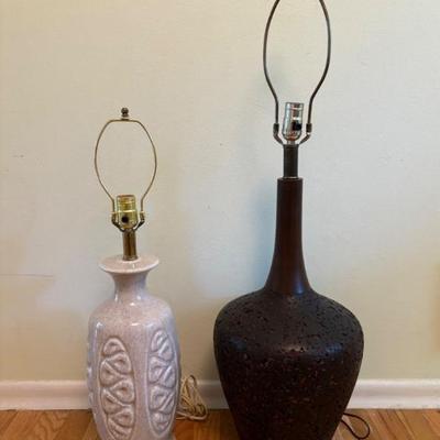 Mixed Lamp Lot - Cork & Ceramic - 1970s