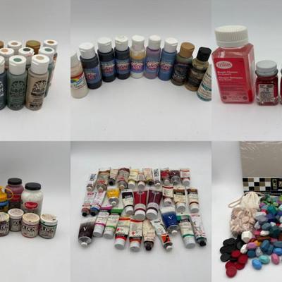 Art Supplies - Lots of Acrylic Paint & Beads