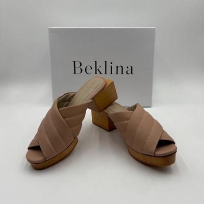 Avant Garde Beige/Nude Leather Slides - Beklina - NWB