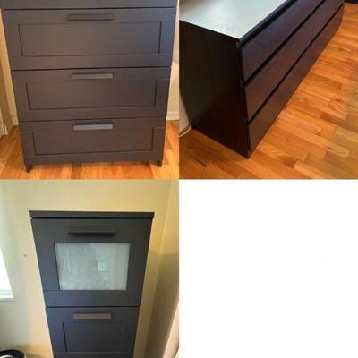 3 Chests of Drawers - Black-Brown IKEA
