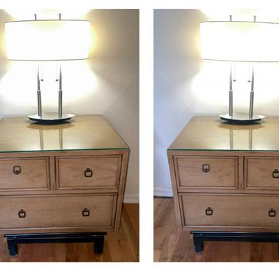 2 MCM Asian Night Stands and Lamps for the Bedroom