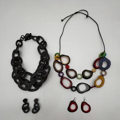 Big Statement Necklaces with Matching Earrings - Lagenlook Jewelry