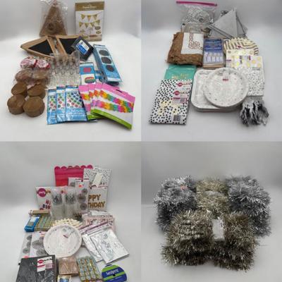 Giant Lot of Party Supplies - Plates, Decorations, Napkins, Banners +