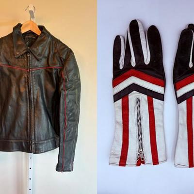 Berman's Leather Moto Jacket & Gloves