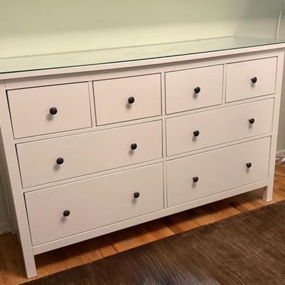 Large White Wooden Chest of Drawers