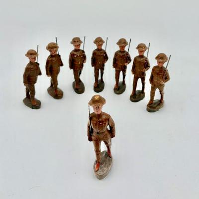 Elastolin German WW1 Toy Soldiers - 8 Total
