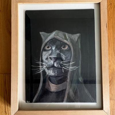 "Hood Cat" Painting on Canvas - Kasey Williams