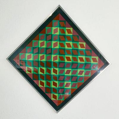 Victor Vasarely "Banya" 1964 Op Art Screen Print Serigraph