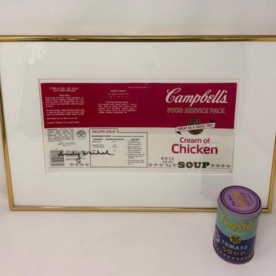 Andy Warhol Signed Campbell's Soup Label & Crayons
