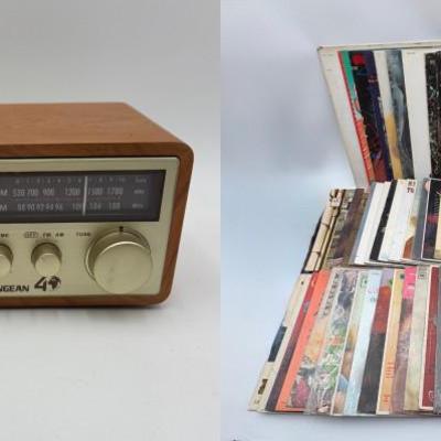 Old School Sangean Radio & Vintage Records +