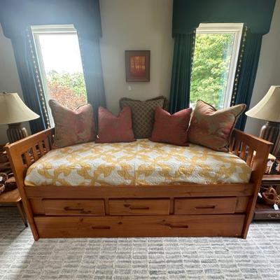 Sale Photo Thumbnail #54: Day Bed with Trundle.  Designer Pillows