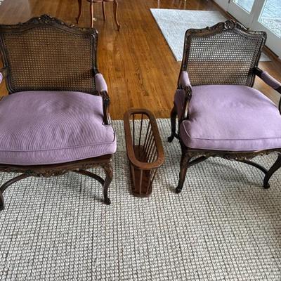 Sale Photo Thumbnail #33: Cane Back Arm Chairs - Pair