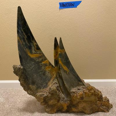 Polished Stone Abstract Sculpture on Natural Base (HEAVY)