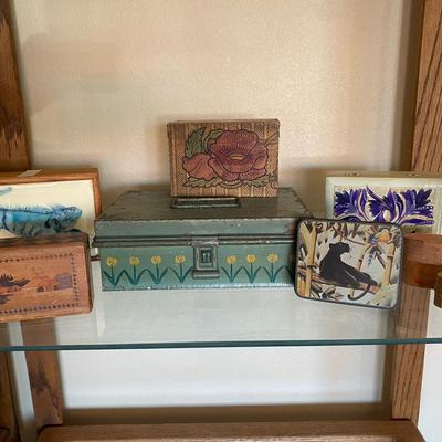 Folk Art Wooden Boxes & Hand-Painted Tins