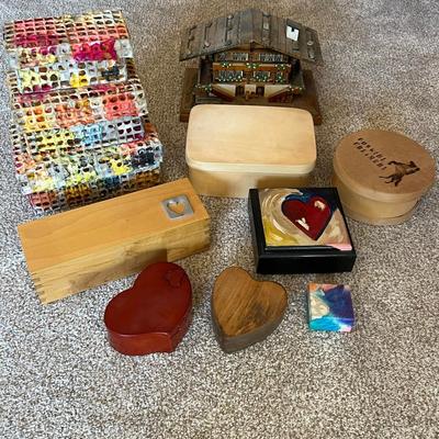 Vintage Cigar Boxes & Rustic Wood Storage Lot