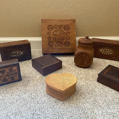 Rustic Wood Trinket Boxes & Log Keepsake Containersn