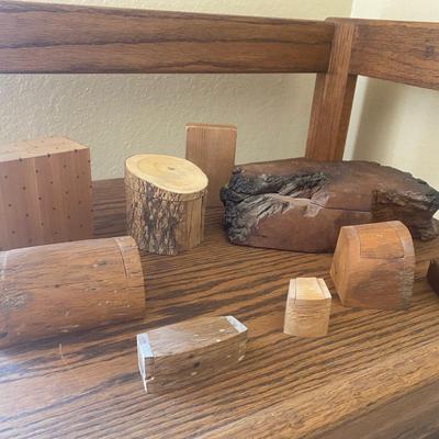 Carved Wooden Trinket Boxes & Keepsake Jar Collection