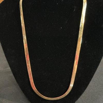 14kt Gold Flat Herringbone Necklace 20” 