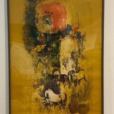 Hoi Ledabang "Wild Horses" Signed  Lithograph 88/200 19" x 32.5"