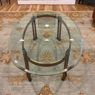 Glass Top Oval Coffee Table 