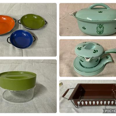 Dutch Enamelware, Pyrex Canister, Cathrineholm of Norway Casserole