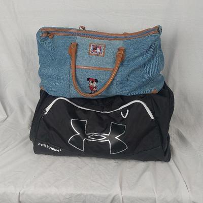 Mickey Unlimited Denim Embroidered Duffle & Under Armour Strom Bag
