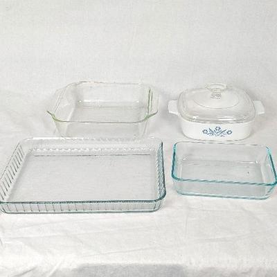 Vintage Corning Ware , Vintage PYREX and Two Modern Pyrex Baking Dishes