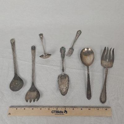 Antique & Vintage Silver Plate Utensils Rodgers & Other Brands. 2 Salad Service, Pie Server, Others