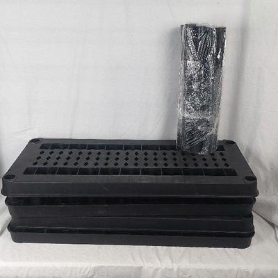 Plastic Four Shelf Shelving Unit 35"×17" 19" Legs 