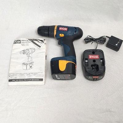Ryobi HP 496 9.6V Cordless Drill with Charger, Battery & Instructions 