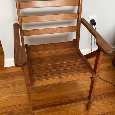 Vintage Paris MFG Co. Wooden Folding Arm Chair Circa 1930's