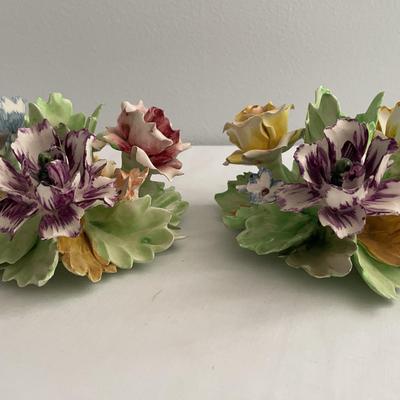 Capodimonte Porcelain Candle Holders