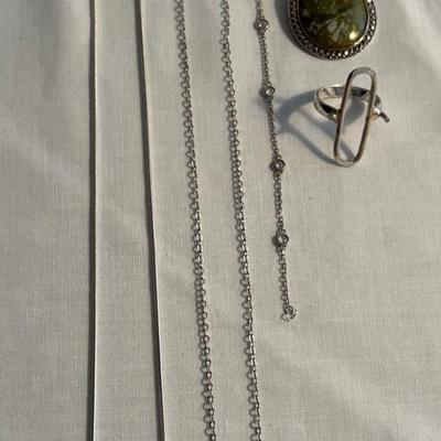 Assortment of Sterling Silver Necklaces & More