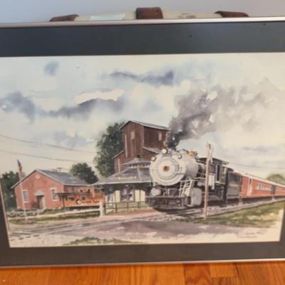 Dick Weiser Silver-Framed Signed & Numbered Railroad Watercolor Print